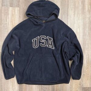 USA Olympic Vintage Unisex Fleece Navy Blue Hoodie-size XL *NEW w/o tags*